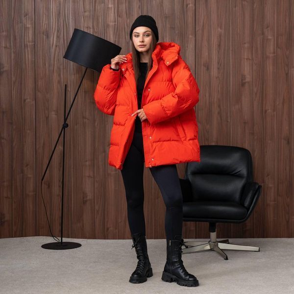 Fashionable Women's Winter Puffer Jacket, One size(S,M,L), Red