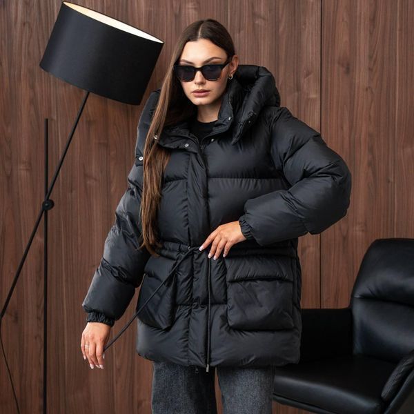 Пуховик жіночий зимовий молодіжний One size(S,M,L) чорний Melissa - T фото