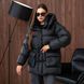 Пуховик жіночий зимовий молодіжний One size(S,M,L) чорний Melissa - T фото 5
