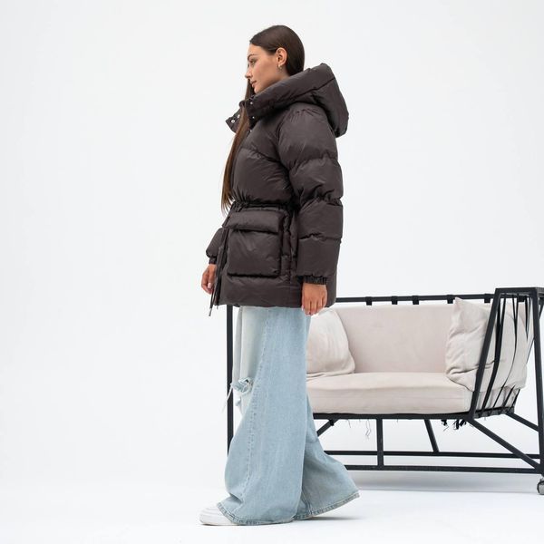 Fashionable Women's Winter Puffer Jacket, One size(S,M,L), Matte Chocolate
