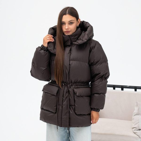 Fashionable Women's Winter Puffer Jacket, One size(S,M,L), Matte Chocolate