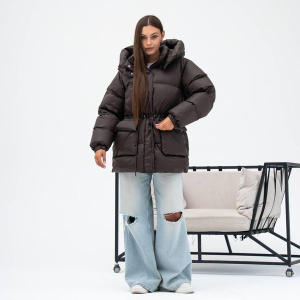 Fashionable Women's Winter Puffer Jacket, One size(S,M,L), Matte Chocolate