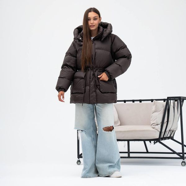 Fashionable Women's Winter Puffer Jacket, One size(S,M,L), Matte Chocolate