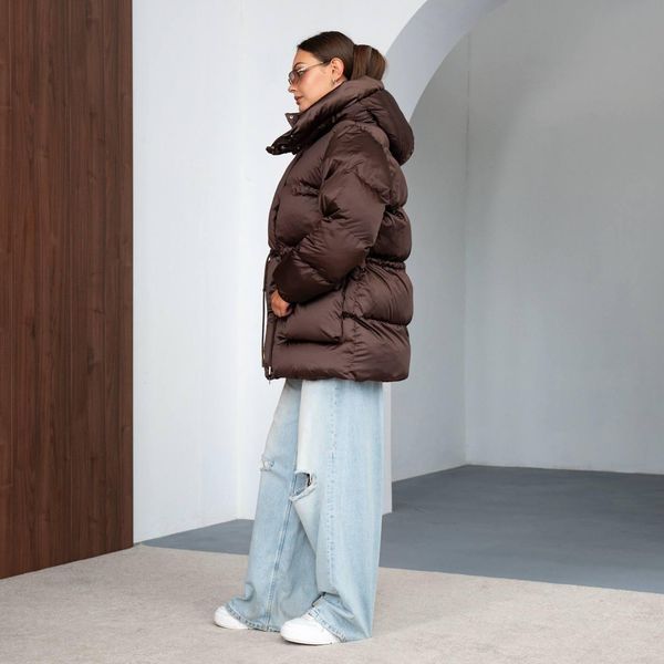 Women's Winter Puffer Jacket, One size(S,M,L), Chocolate Grace