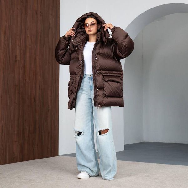 Women's Winter Puffer Jacket, One size(S,M,L), Chocolate Grace