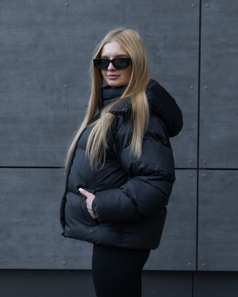 Fashionable Women's Youth Puffer Jacket, M-L, Black