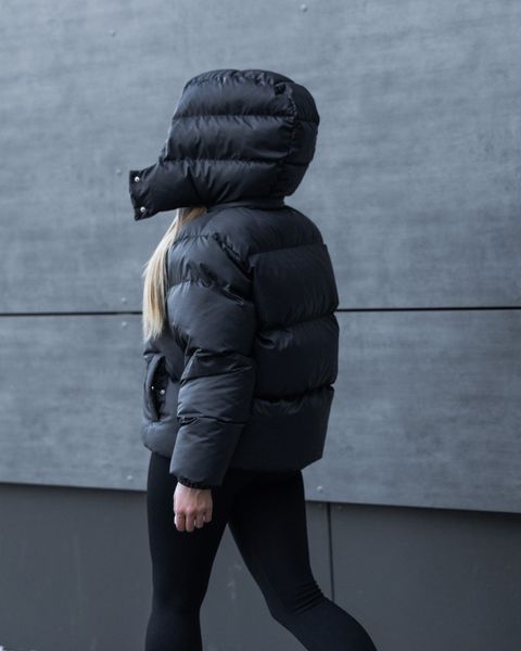 Fashionable Women's Youth Puffer Jacket, M-L, Black